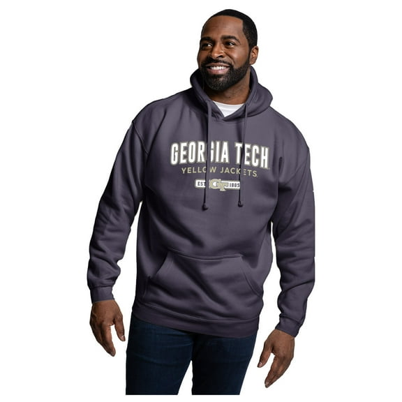 Men's-League Collegiate Wear Navy Georgia Tech Yellow Jackets Essentials 2.0 Fleece Pullover Hoodie