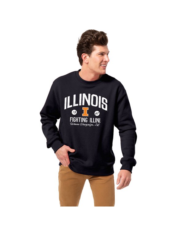 Men's League Collegiate Wear Navy Illinois Fighting Illini Essentials 2.0 Fleece Pullover Sweatshirt