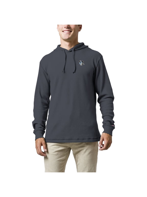 Men's League Collegiate Wear Navy Johns Hopkins Blue Jays Waffle Knit Pullover Hoodie