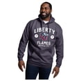 thumbnail image 1 of Men's League Collegiate Wear Navy Liberty Flames Essentials 2.0 Fleece Pullover Hoodie, 1 of 1