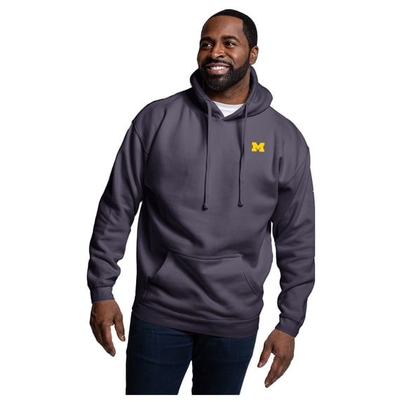 Men's League Collegiate Wear Navy Michigan Wolverines Essentials 2.0 Fleece Pullover Hoodie