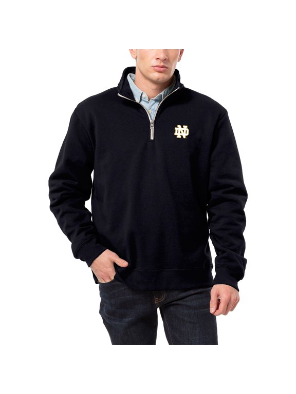 Men's League Collegiate Wear Navy Notre Dame Fighting Irish Essentials 2.0 Fleece Quarter-Zip Jacket