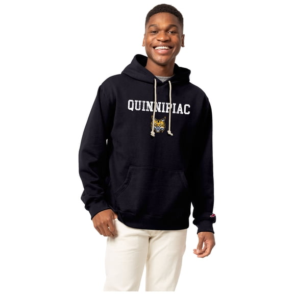 Men's-League Collegiate Wear Navy Quinnipiac Bobcats Essentials 2.0 Fleece Pullover Hoodie