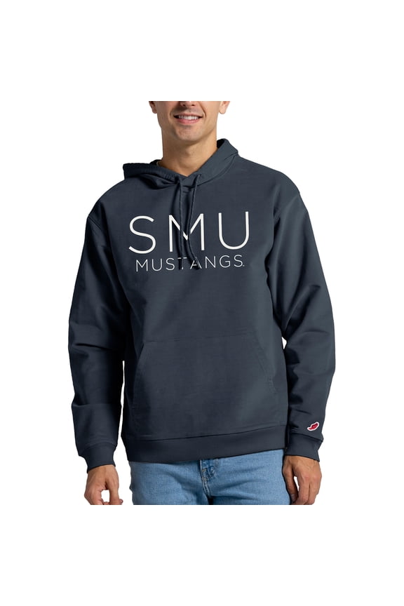 Men's League Collegiate Wear Navy SMU Mustangs Stretch Corduroy Pullover Hoodie