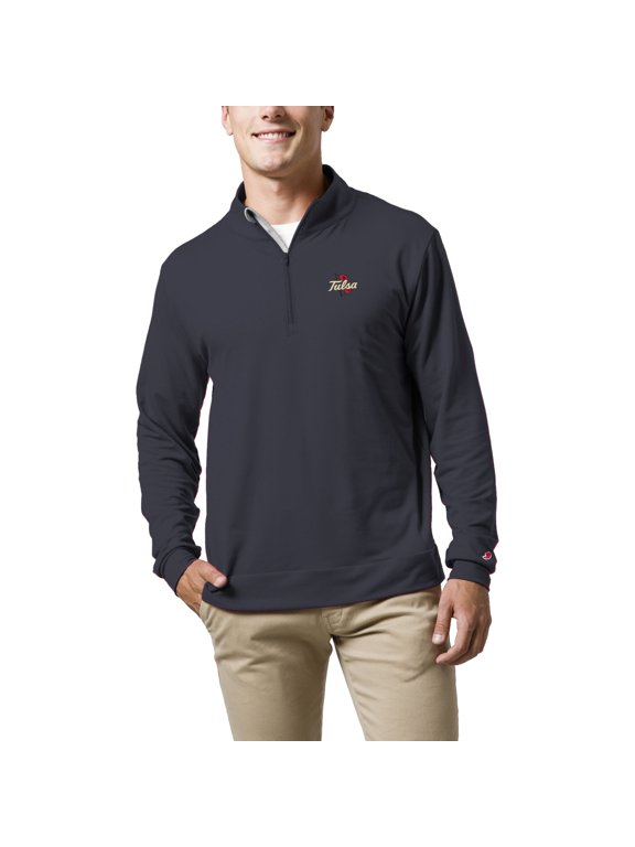 Men's League Collegiate Wear Navy Tulsa Golden Hurricane All Day Quarter-Zip Pullover Top