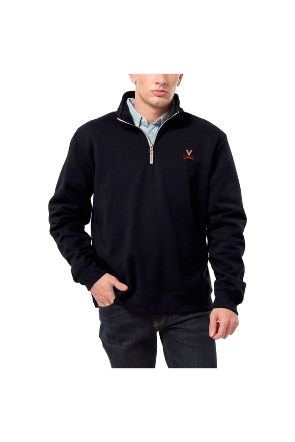 Men's League Collegiate Wear Navy Virginia Cavaliers Essentials 2.0 Fleece Quarter-Zip Jacket