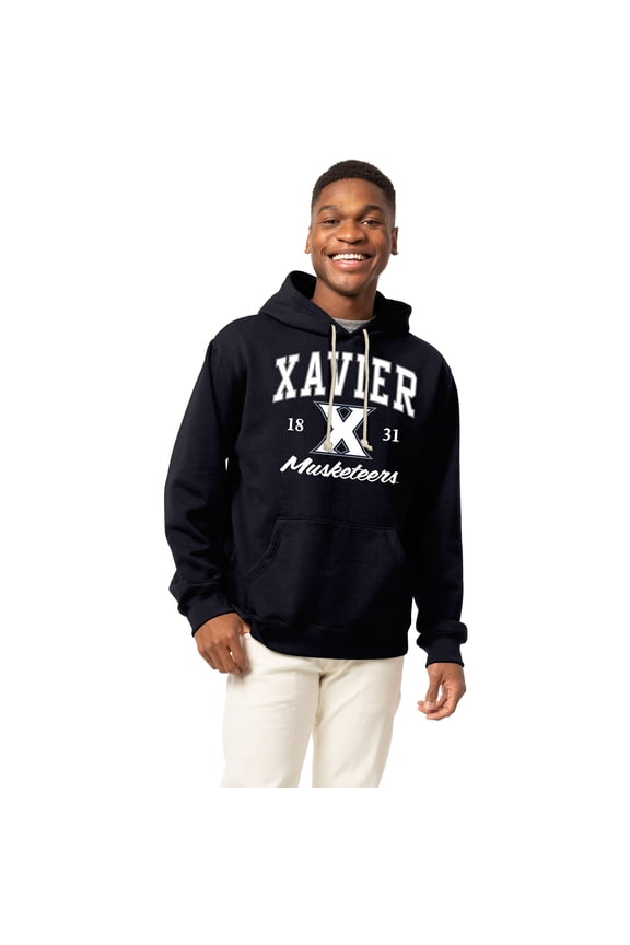 Men's-League Collegiate Wear Navy Xavier Musketeers Essentials 2.0 Fleece Pullover Hoodie