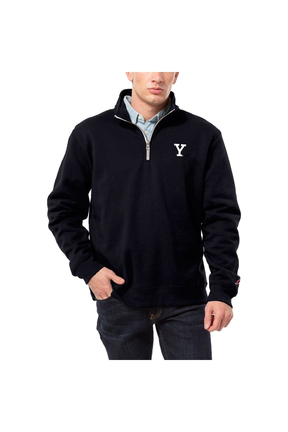 Men's League Collegiate Wear Navy Yale Bulldogs Essentials 2.0 Fleece Quarter-Zip Jacket
