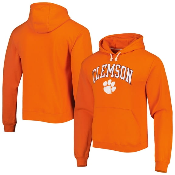 Men's League Collegiate Wear Orange Clemson Tigers Arch Essential Pullover Hoodie