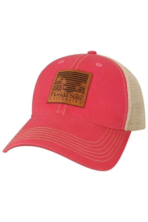 Men's League Collegiate Wear Pink Florida State Seminoles Beach Club Palms Trucker Snapback Adjustable Hat