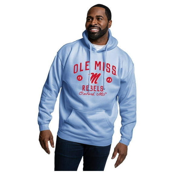 Men's-League Collegiate Wear Powder Blue Ole Miss Rebels Essentials 2.0 Fleece Pullover Hoodie