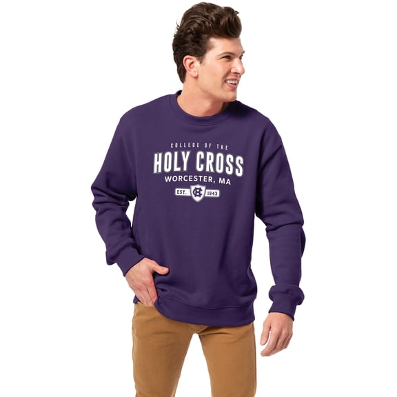 Men's-League Collegiate Wear  Purple Holy Cross Crusaders Essentials 2.0 Pullover Sweatshirt