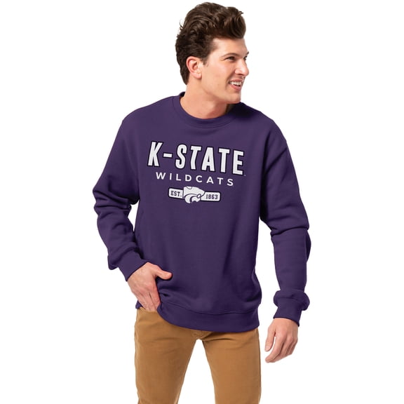 Men's-League Collegiate Wear Purple Kansas State Wildcats Essentials 2.0 Pullover Sweatshirt