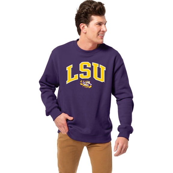 Men's League Collegiate Wear Purple LSU Tigers Essentials 2.0 Fleece Pullover Sweatshirt