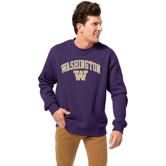 Men's League Collegiate Wear Purple Washington Huskies Essentials 2.0 Fleece Pullover Sweatshirt