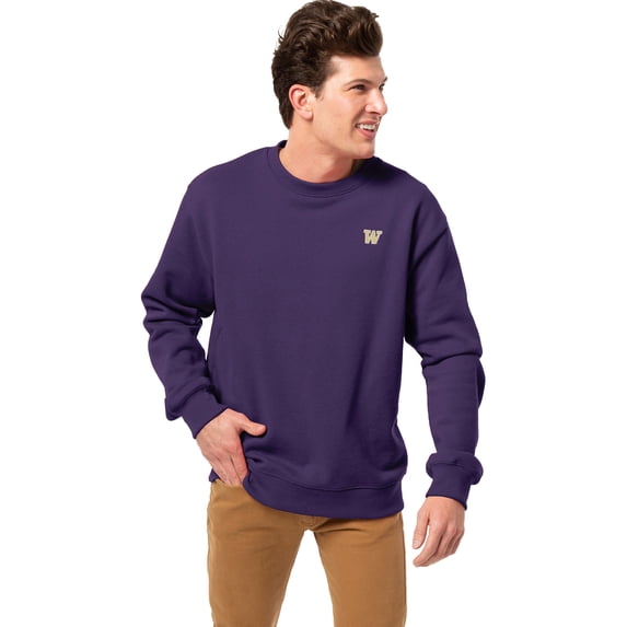Men's League Collegiate Wear Purple Washington Huskies Essentials 2.0 Fleece Pullover Sweatshirt