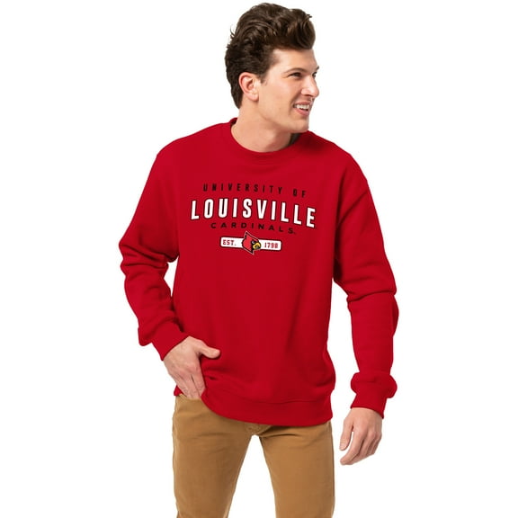 Men's-League Collegiate Wear Red Louisville Cardinals Essentials 2.0 Pullover Sweatshirt