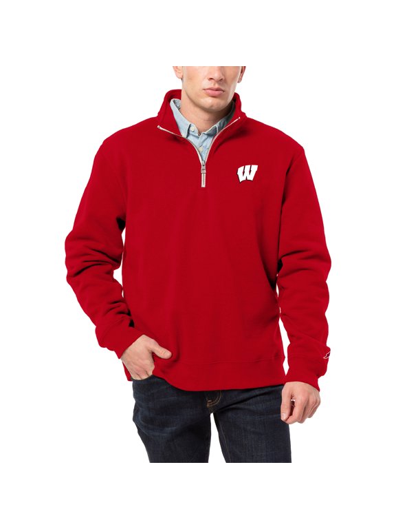 Men's League Collegiate Wear Red Wisconsin Badgers Essentials 2.0 Fleece Quarter-Zip Jacket