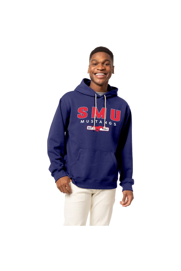 Men's League Collegiate Wear Royal SMU Mustangs Essentials 2.0 Fleece Pullover Hoodie