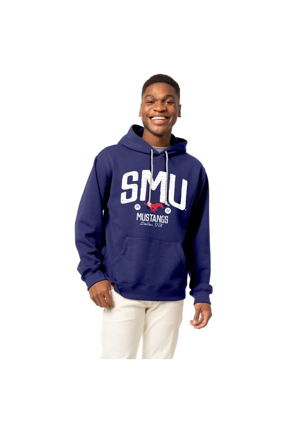Men's League Collegiate Wear Royal SMU Mustangs Essentials 2.0 Fleece Pullover Hoodie
