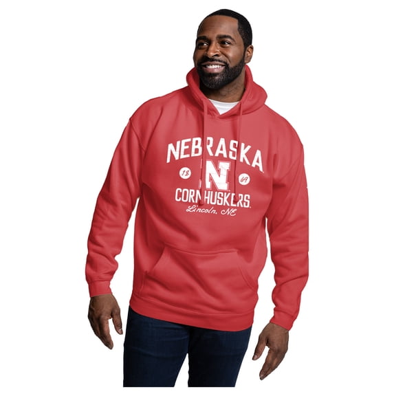 Men's League Collegiate Wear Scarlet Nebraska Huskers Essentials 2.0 Fleece Pullover Hoodie