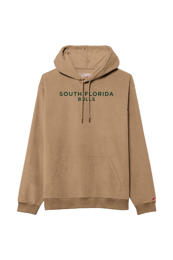 Men's League Collegiate Wear Tan South Florida Bulls Stretch Cord Pullover Hoodie