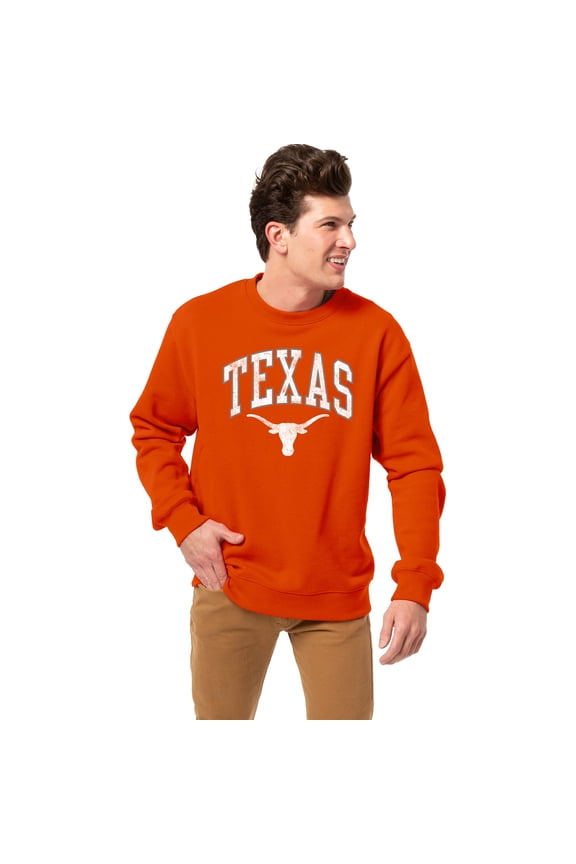 Men's League Collegiate Wear Texas Orange Texas Longhorns Essentials 2.0 Fleece Pullover Sweatshirt