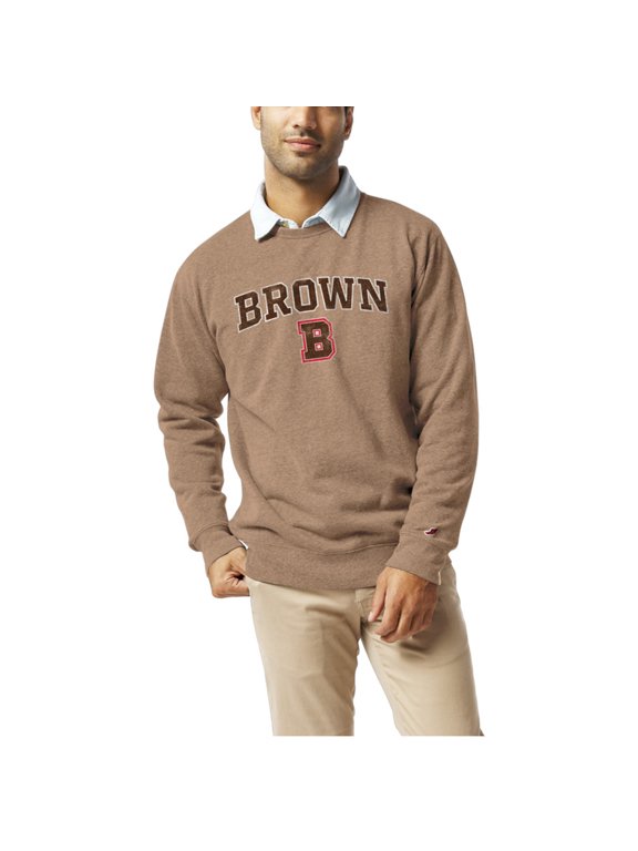 Men's League Collegiate Wear White Brown Bears Heritage Tri-Blend Pullover Sweatshirt