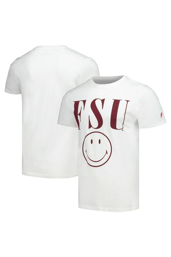 Men's League Collegiate Wear White Florida State Seminoles Smiley All American T-Shirt
