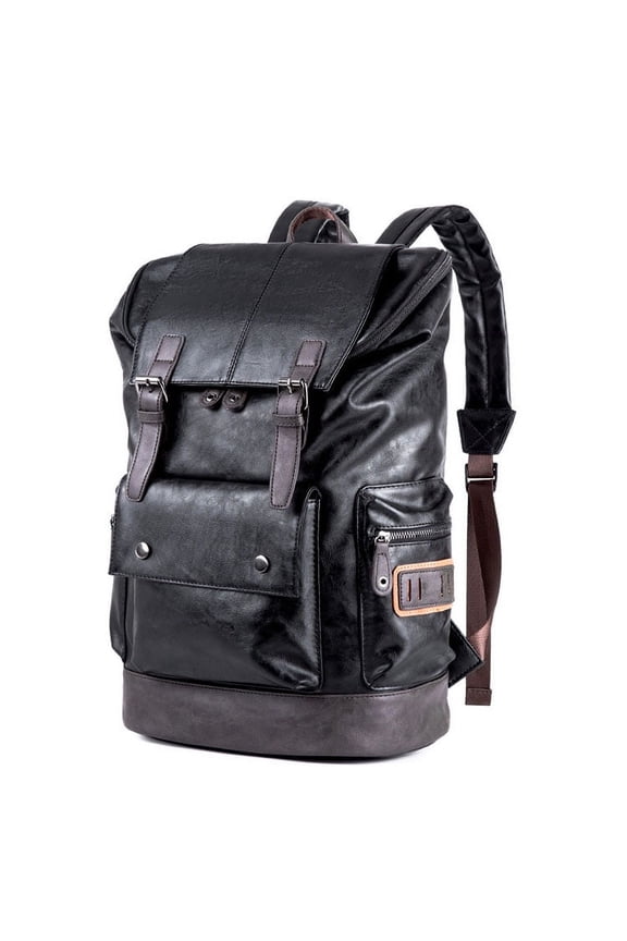 Men's Leather Backpack Shoulder Bag Weekender Travel School Laptop Bags Daypack