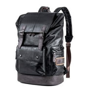 Mens Leather Backpack Shoulder Bag Weekender Travel School Laptop Bags Daypack