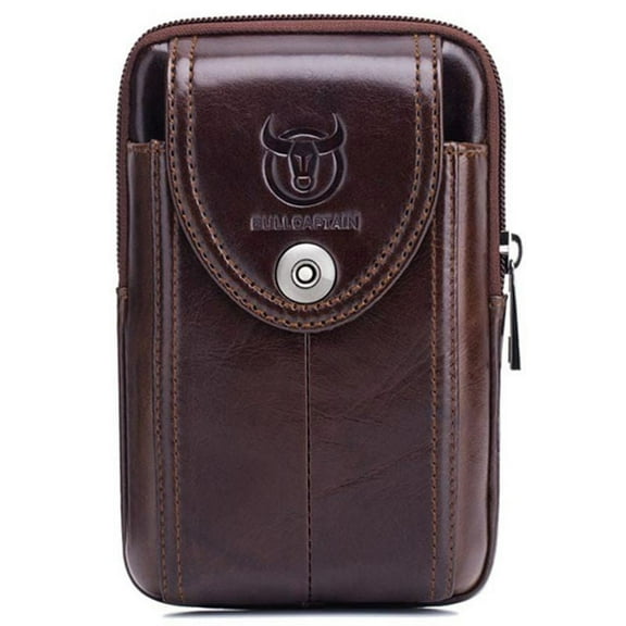 Men's Leather Belt Pack Molle Small Money Phone Waist Pack Bum Pouch Purse