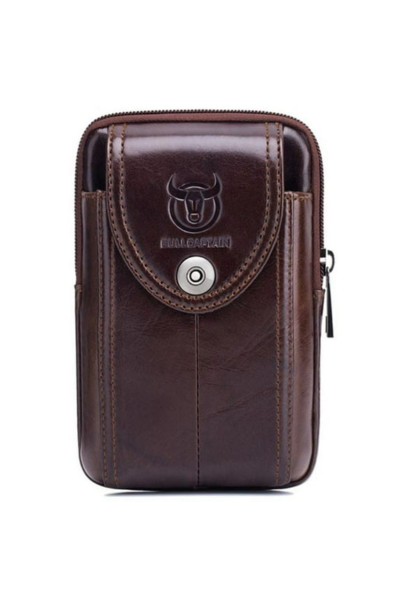 Men's Leather Belt Pack Molle Small Money Phone Waist Pack Bum Pouch Purse