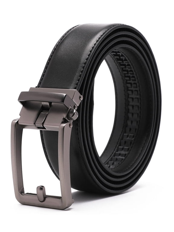 Men's Leather Belts Ratchet Automatic Belt Adjustable 46"