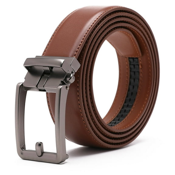 Men's Leather Belts Ratchet Automatic Belt Adjustable 46"