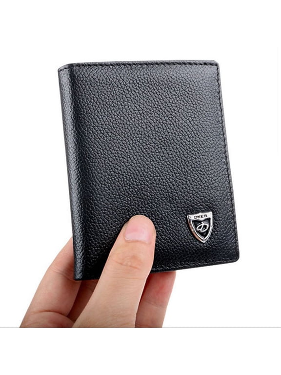 Men's Leather Bifold ID Credit Card Holder Wallet Small Purse Billfold Thin