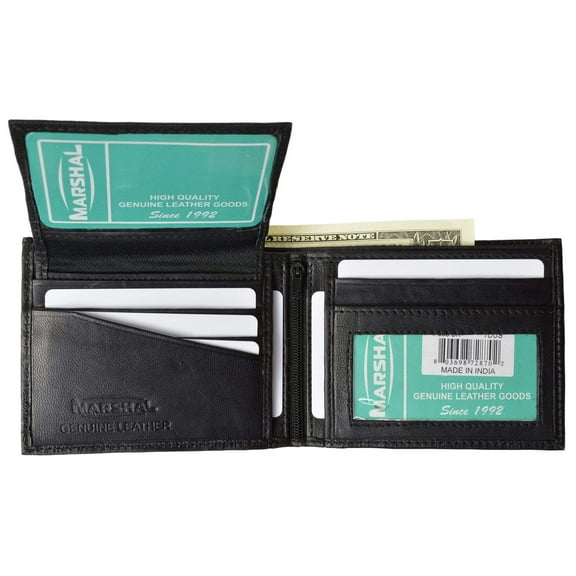 Men's Leather Bifold Wallet Removable Flip Up ID Window P 533 (C)