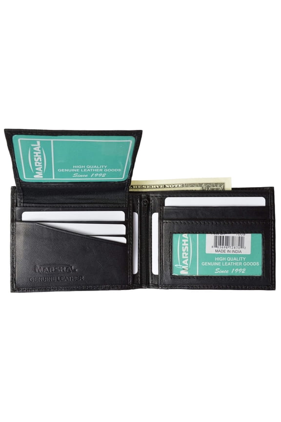 Men's Leather Bifold Wallet Removable Flip Up ID Window P 533 (C)