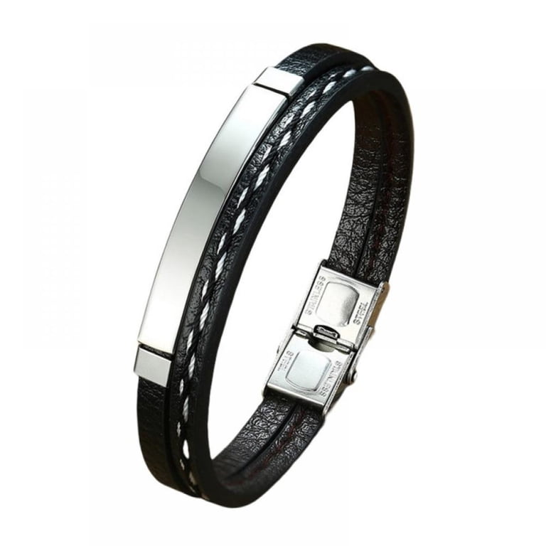 Men's Leather Bracelet Clasp Multi-Layer Braided Leather Men's