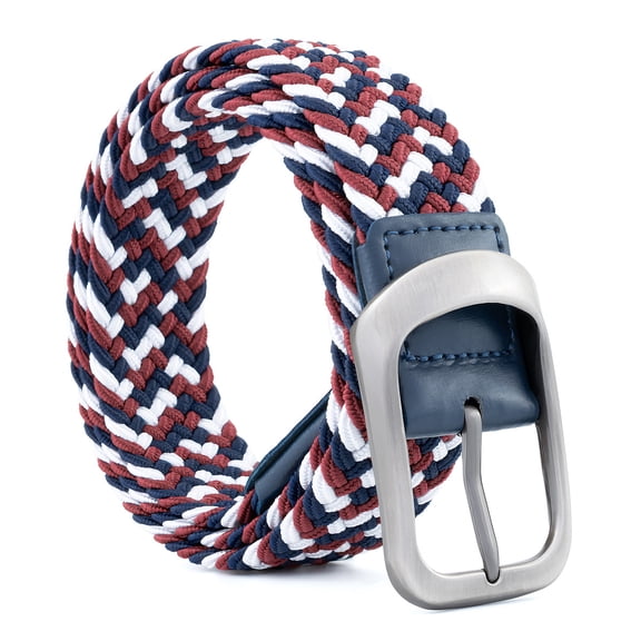 Men's Leather Braided Woven Belt, Casual Jeans Golf Belt Perfect for Men Gift Giving