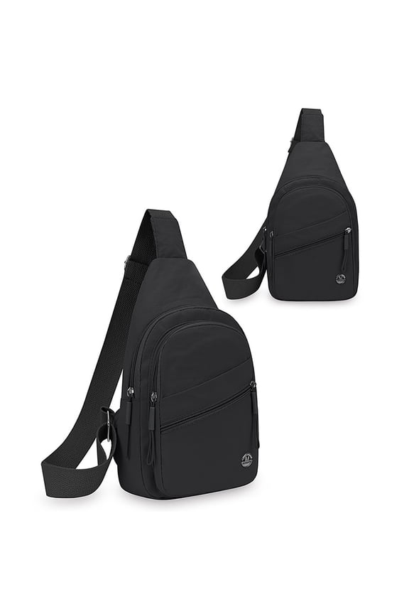 Men's Leather Chest Bag, Outdoor Crossbody Sling Backpack, Travel Shoulder Bag with Adjustable Strap, Vintage RFID Blocking Messenger Bag for Phone Wallet Keys