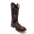 thumbnail image 1 of The Western Shops Men’s Leather Cowboy Boot Square Toe Embossed Python Print, 1 of 7