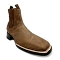 thumbnail image 1 of The Western Shops Men’s Leather Western Chelsea Ankle Boots, Square Toe, Pull-On with Stretch Panels, Leather Sole and Lining, 1 of 6