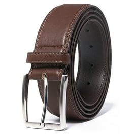 George Adjustable Men's Faux Leather Casual Belt, Brown, 50 52
