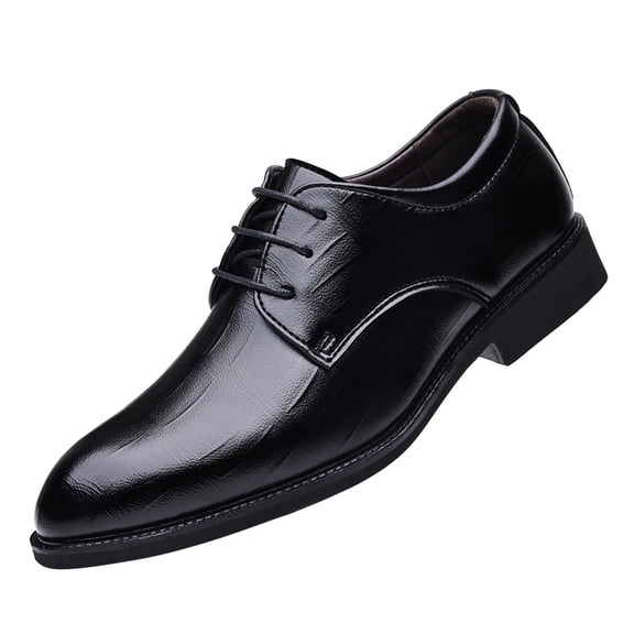 Men's Leather Dress Shoes Comfortable Formal Business Classic Lace Up Wingtip Oxford Shoes