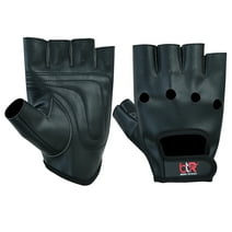 Men's Leather Driving Gloves Fingerless Bus Driver Gloves Vegan Pu Leather Half Finger Fashion Classic Gloves New Black-XL