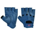 thumbnail image 1 of Men's Leather Driving Gloves Fingerless Bus Driver Gloves Vegan Pu Leather Half Finger Fashion Classic Gloves New Navy-L, 1 of 5