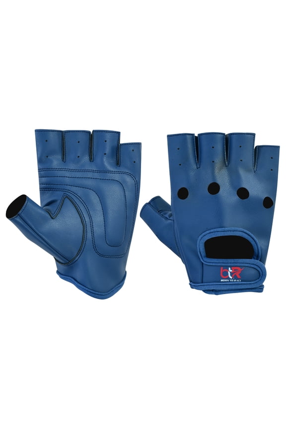 Men's Leather Driving Gloves Fingerless Bus Driver Gloves Vegan Pu Leather Half Finger Fashion Classic Gloves New Navy-S