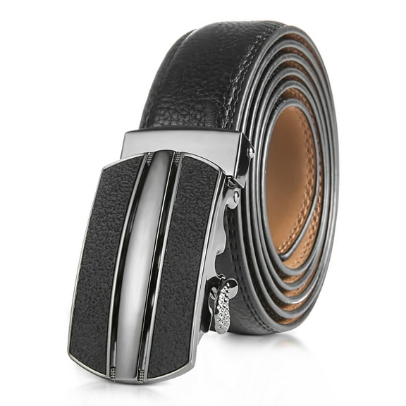 Men's Leather Grid Designer Ratchet Belt