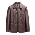 thumbnail image 1 of Men's Leather Jacket Stylish Windproof Outerwear for Autumn Winter Fashion Top Coat, 1 of 1